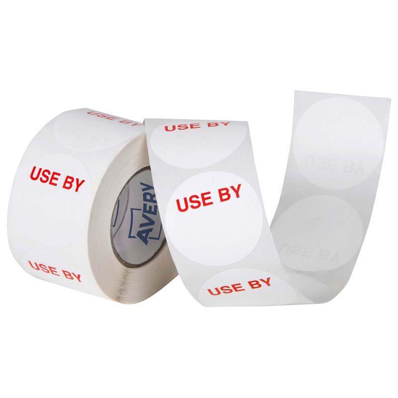 Avery 40mm Round Labels - Premium 'Use By' Date Stickers for Food Storage & Organization | Perfect for Kitchen, Pantry & Meal Prep