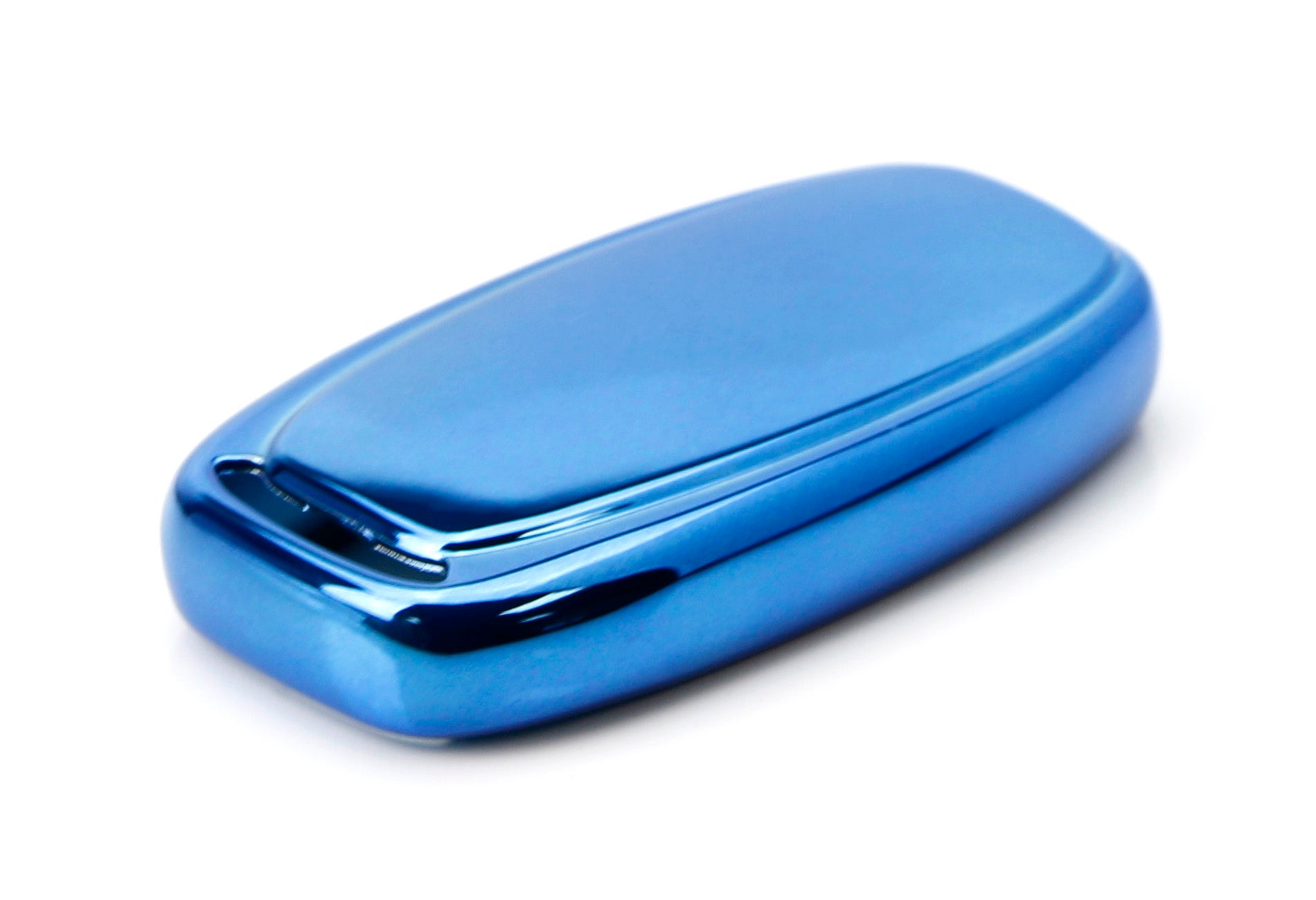 Durable Chrome Blue TPU Key Fob Cover for Audi A3 A4 A5 A6 A7 Q3 Q5 Q7 - 3 Button Keyless Entry Remote Protector | Scratch-Resistant & Shockproof Case for Everyday Use & Car Protection