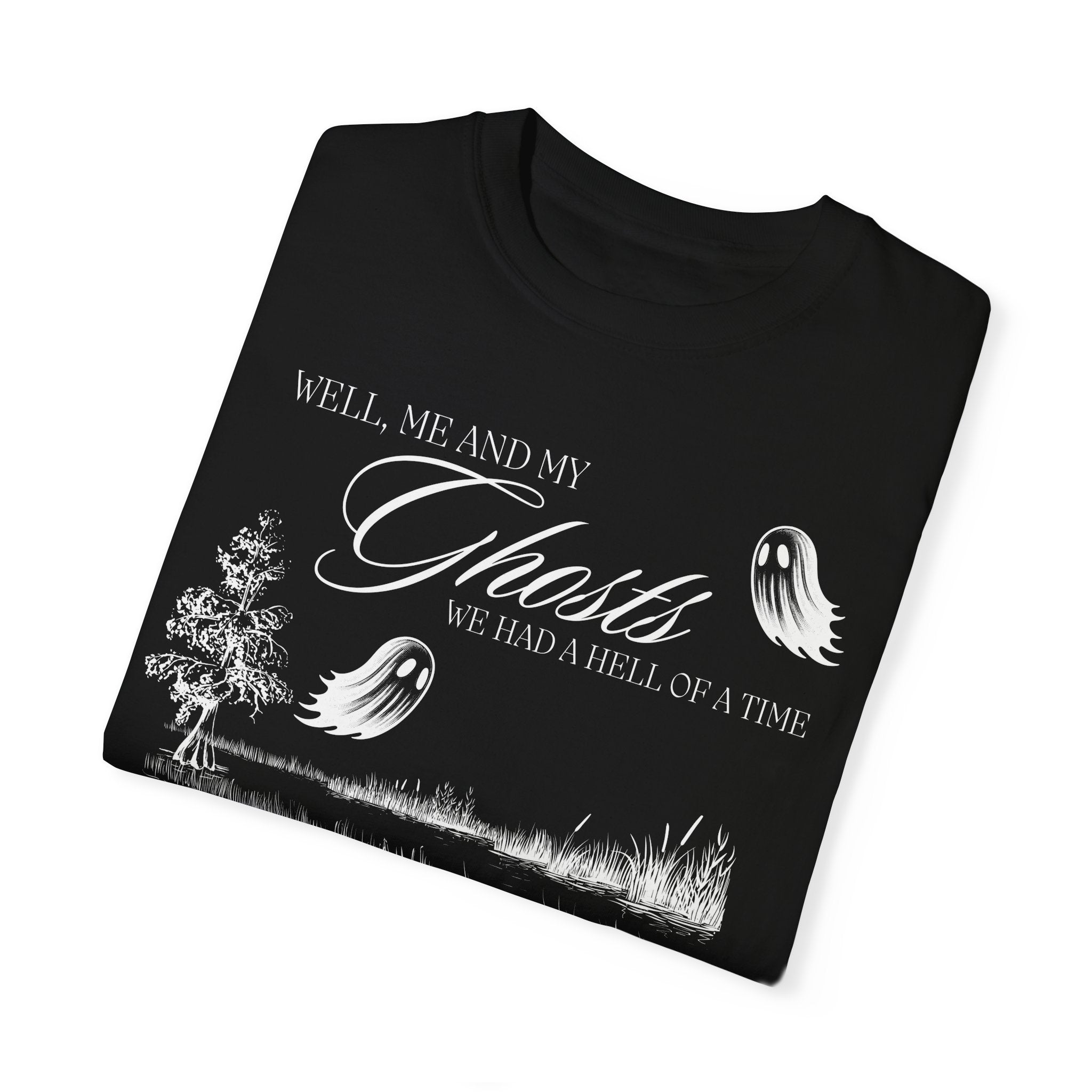 Me & My Ghosts Graphic T-Shirt - Funny Halloween Costume & Casual Wear for Men and Women - Perfect for Parties, Cosplay & Everyday Outfits