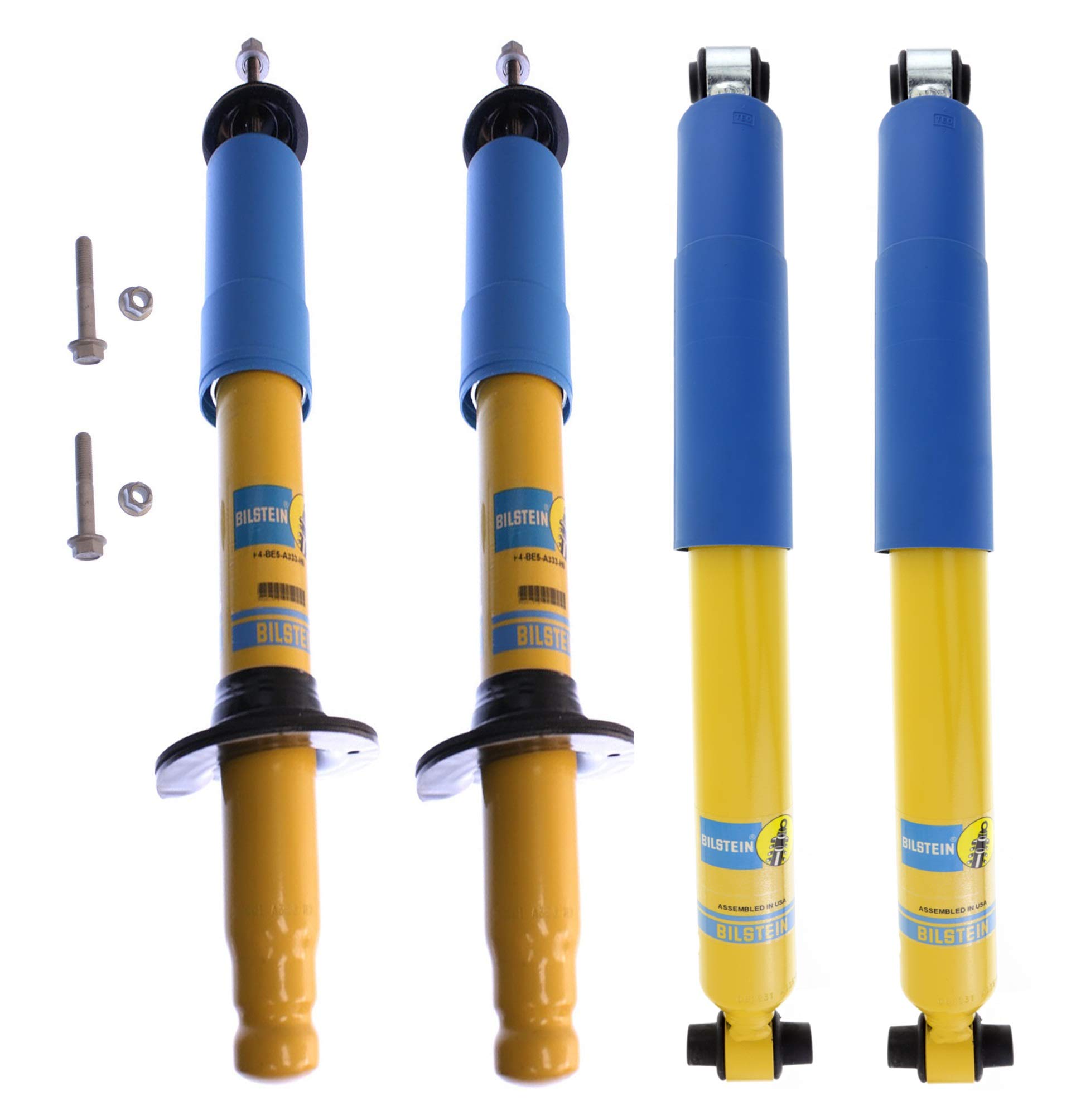 Bilstein B6 4600 Front & Rear Shock Absorbers Kit for GMC Chevy Isuzu Oldsmable Trucks & SUVs - Heavy Duty Off-Road Performance - Perfect for Towing, Hauling & Adventure Driving