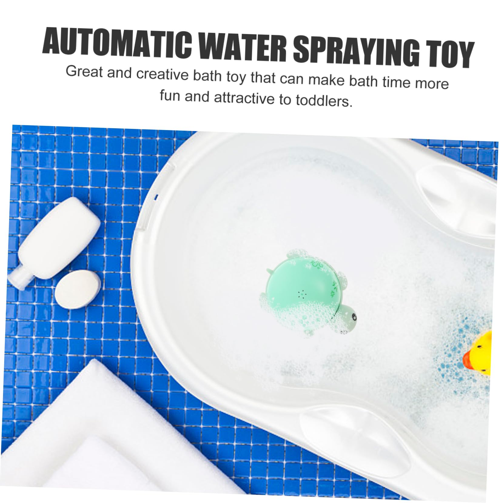 Vaguelly 5pcs Glow in The Dark Turtle Bath Toys - Light Up Water Spray Fun for Kids, Safe & Absorbent Green Bath Time Play (Perfect for Bathtub, Pool & Outdoor Water Play)