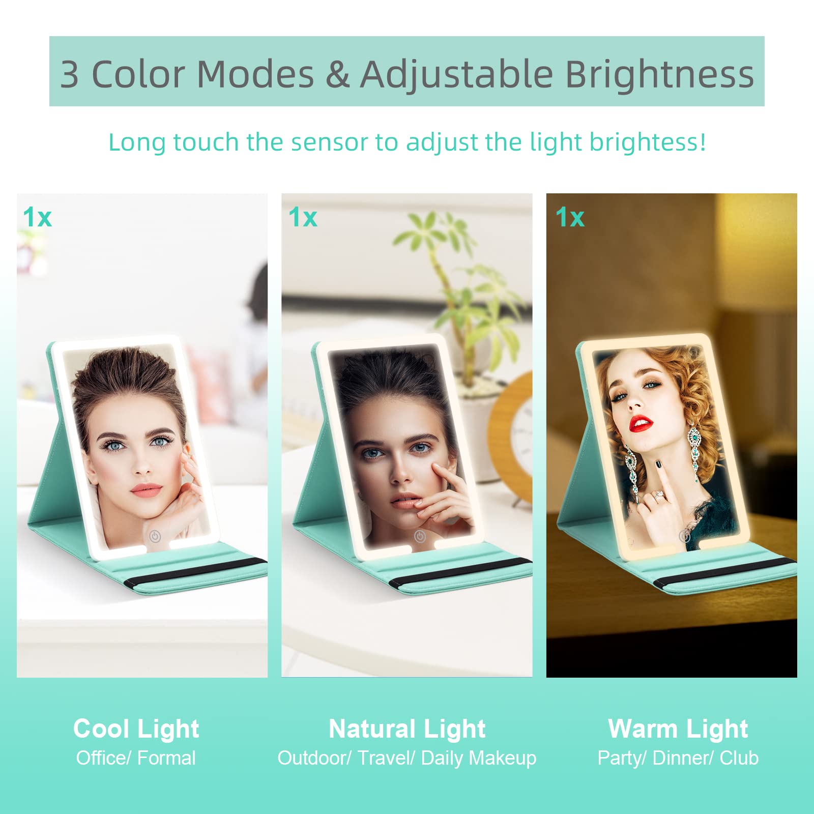 Portable LED Travel Makeup Mirror with 3.5