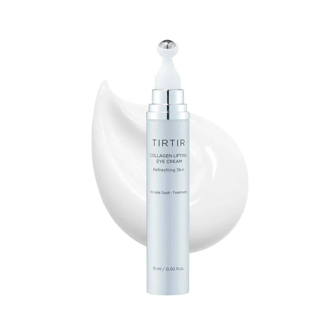 TIRTIR Collagen Lifting Eye Cream 15mL - Anti-Aging Eye Treatment for Dark Circles & Wrinkles - Hydrating Under Eye Cream for Women & Men - Perfect for Night & Day Use