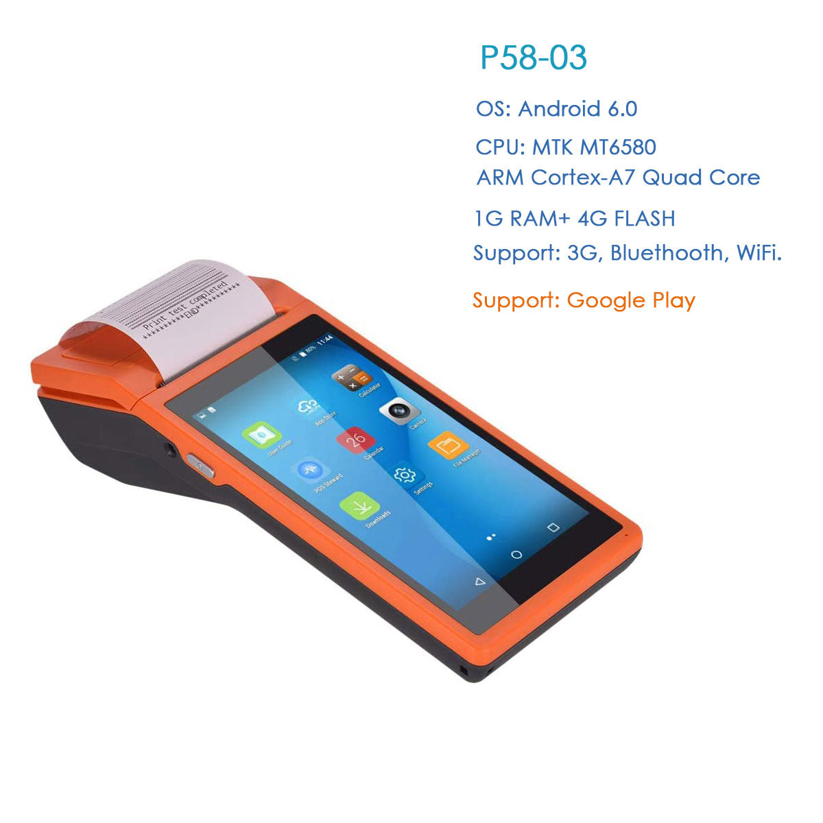 P58 S1/S2 Wireless Handheld POS Terminal - Bluetooth Barcode Scanner for Retail Stores, Restaurants & Mobile Payments | Fast Checkout Solution for Small Businesses
