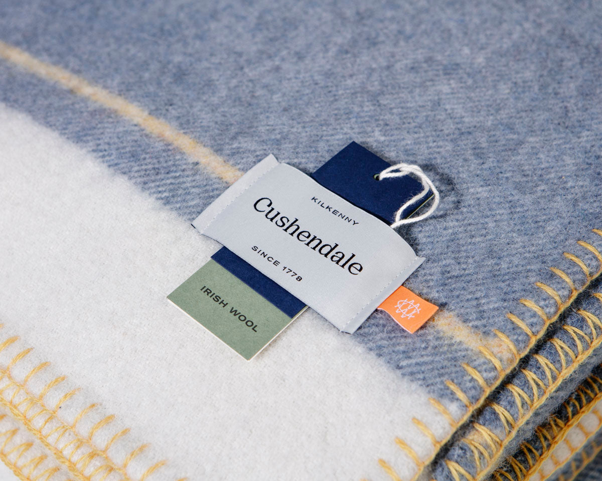 Premium Grey Lacken Irish Wool Bed Blanket - 100% Pure Wool Warm Throw for Winter - Cozy Home Decor & Perfect for Living Room Sofa, Bedroom, and Cabin Retreats