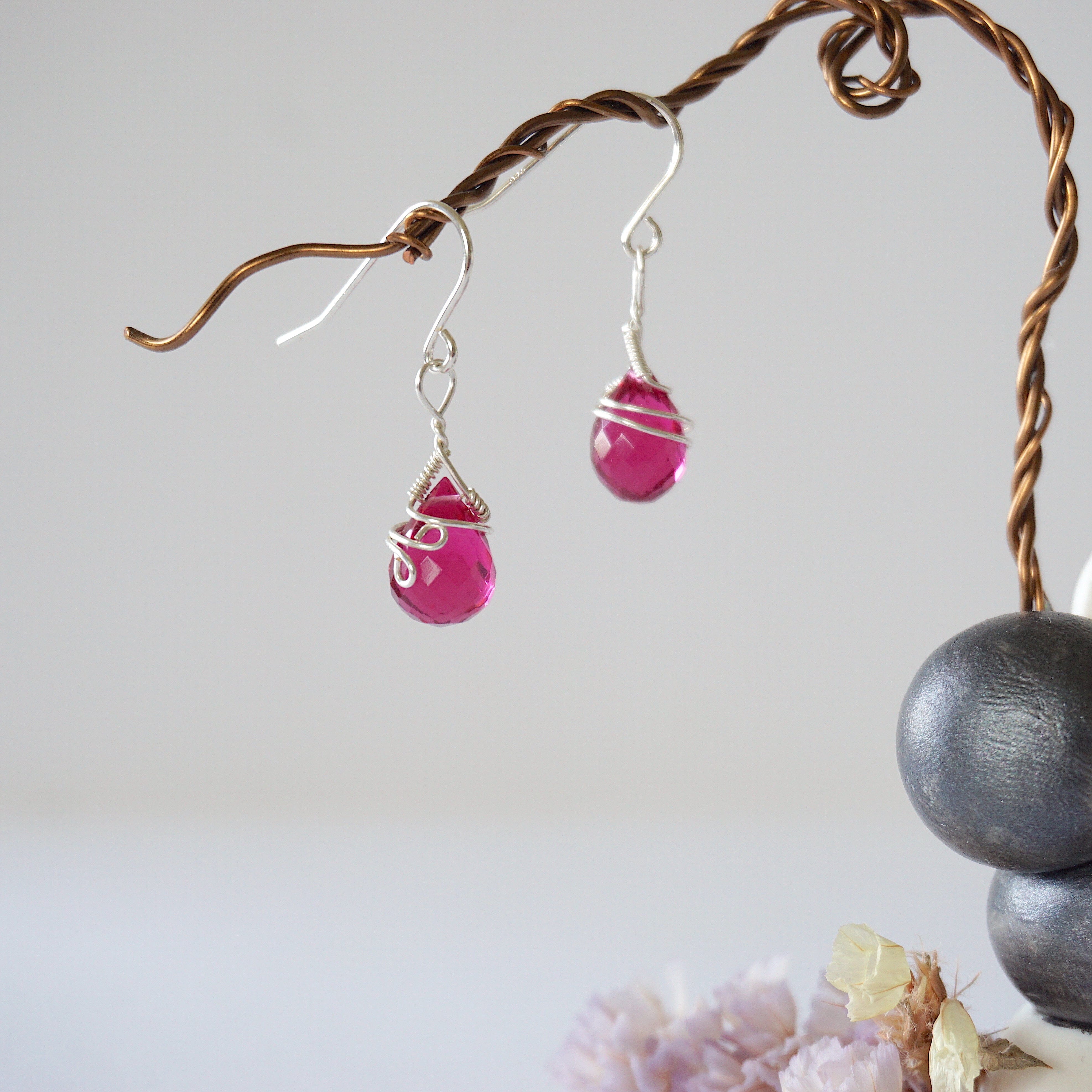 Pink Tourmaline Teardrop Earrings for Women - 925 Sterling Silver Dangle Earrings - Elegant Jewelry Gift for Birthday, Anniversary & Special Occasions