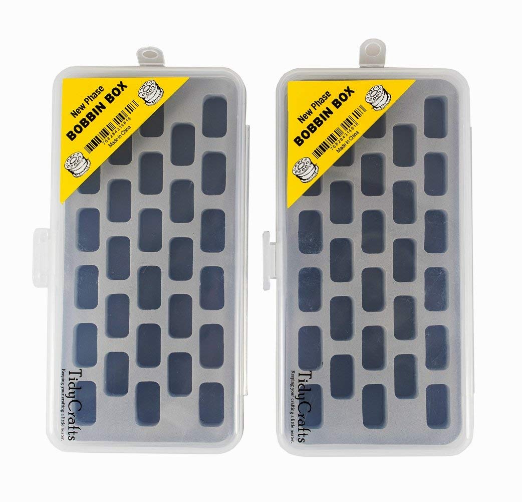 2-Pack Bobbin Box Organizers for Sewing Thread Spools - Perfect for Crafting, Quilting & Sewing Room Storage