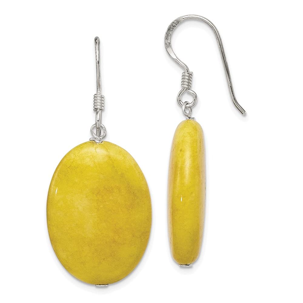 925 Sterling Silver Yellow Jade Earrings for Women - Hypoallergenic Dangle Earrings with Genuine Jade | Perfect for Weddings, Parties & Special Occasions