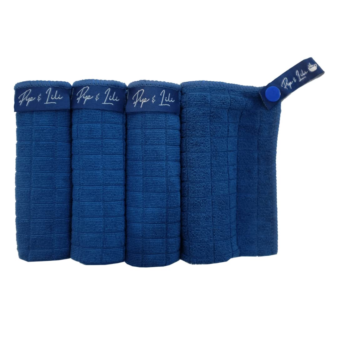 **Premium Barista Cleaning Towel Set with Hooks - Ultra Soft & Highly Absorbent Microfiber Cloths for Espresso Machines, Coffee Grinders & Countertops - Quick & Easy Cleanup - 4 Pack - Perfect for Home Cafes & Coffee Shops**