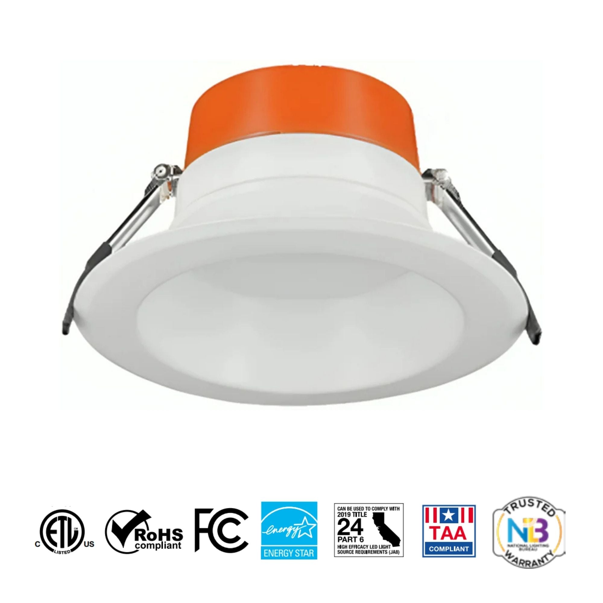 6 Inch LED Commercial Downlight 900 Lumens, Field Adjustable 4 CCT (3000K-5000K), 120-277V - Perfect for Offices, Retail Stores, and Warehouses