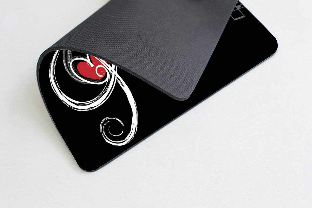 Custom Smooffly Gaming Mouse Pad - Non-Slip Rubber Base with Treble Love & Music Notes Design | Ergonomic Computer Mouse Mat for PC, Laptop, Office & Gaming Setup