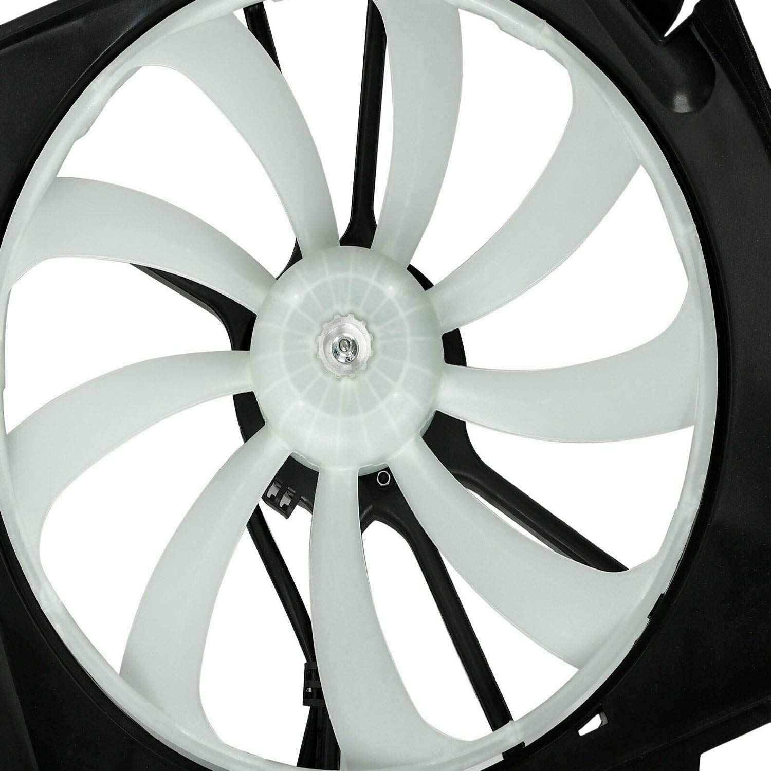 TYFYB Dual Condenser Cooling Radiator Fan 7+9 Blades 12V for 2012-2017 Toyota Camry 2.5L L4 - Compatible with Part Numbers TO3115169, 622760, 674-60106 (Black/White) - Perfect for Engine Cooling & AC System Performance