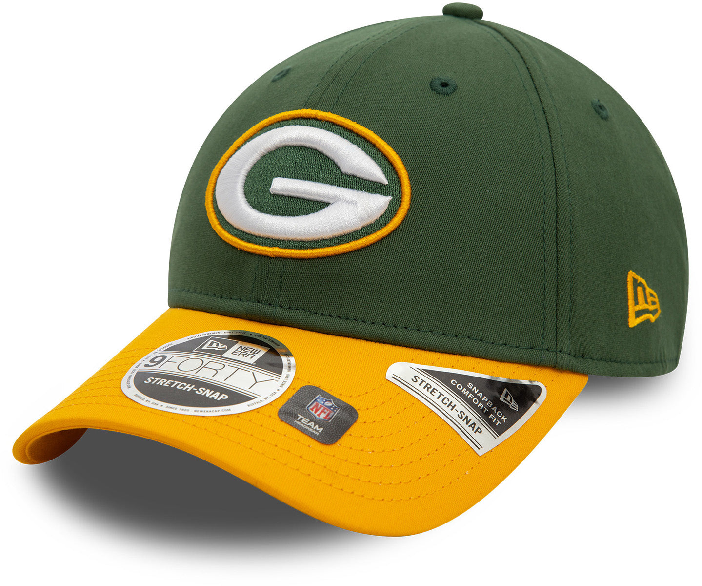 Green Bay Packers New Era 9Forty Stretch Snap NFL Team Cap - Adjustable Baseball Hat for Men & Women - Perfect for Football Games, Tailgating & Fan Gear Collection