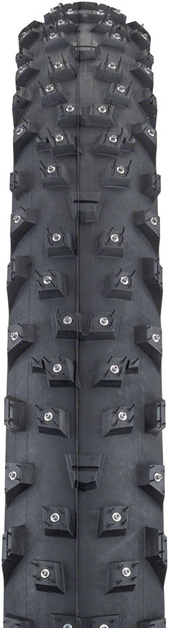 45NRTH Wrathchild Tubeless Folding Bike Tire - 29x2.6 Inch, 60 TPI, Black, 252 Concave Carbide Studs - Winter & Snow Cycling for Mountain Bikes - Perfect for Trail Riding and Harsh Weather Conditions