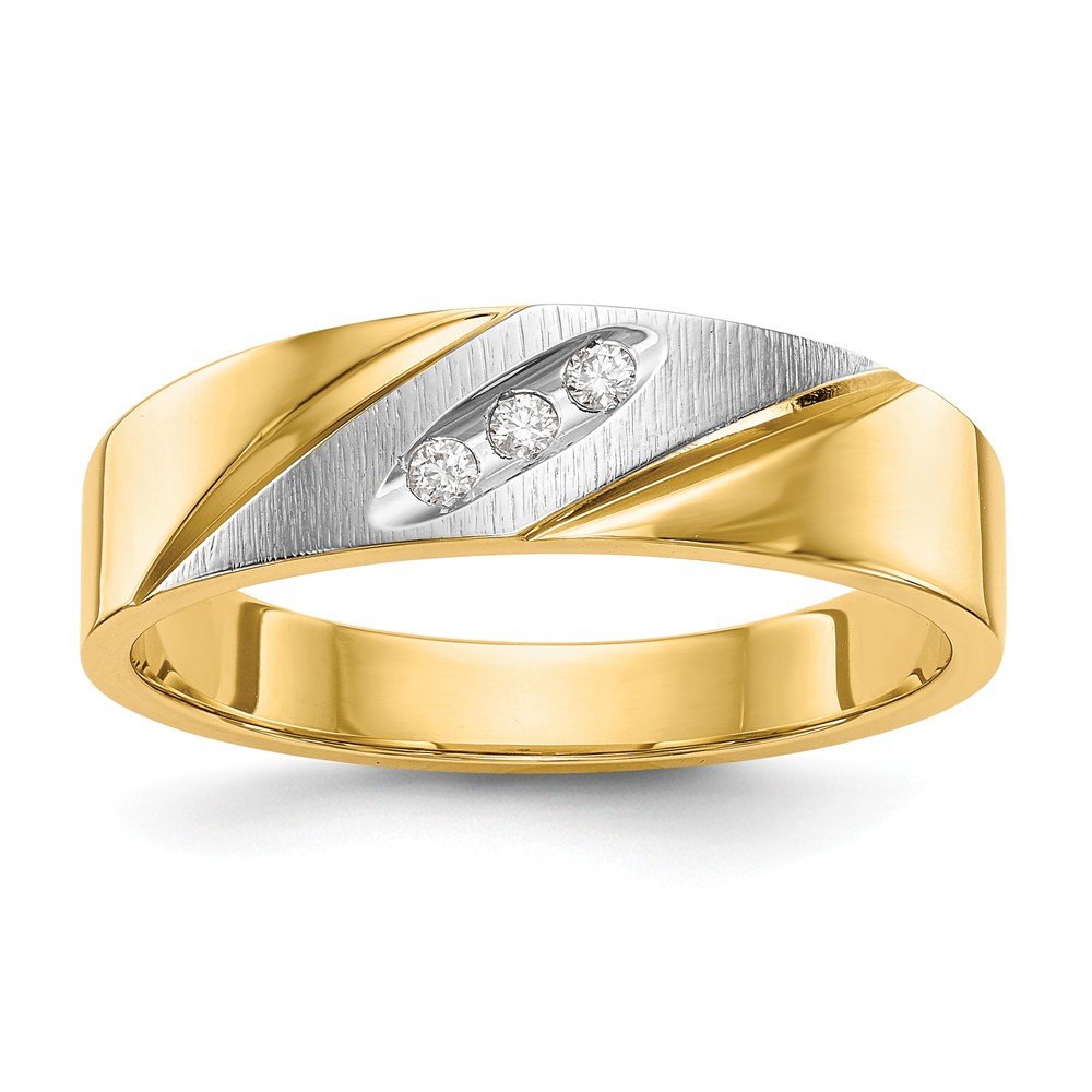 14K Gold & Rhodium Plated AA Quality Trio Men's Wedding Band Set - Durable & Elegant Rings for Engagement, Anniversary, and Special Occasions