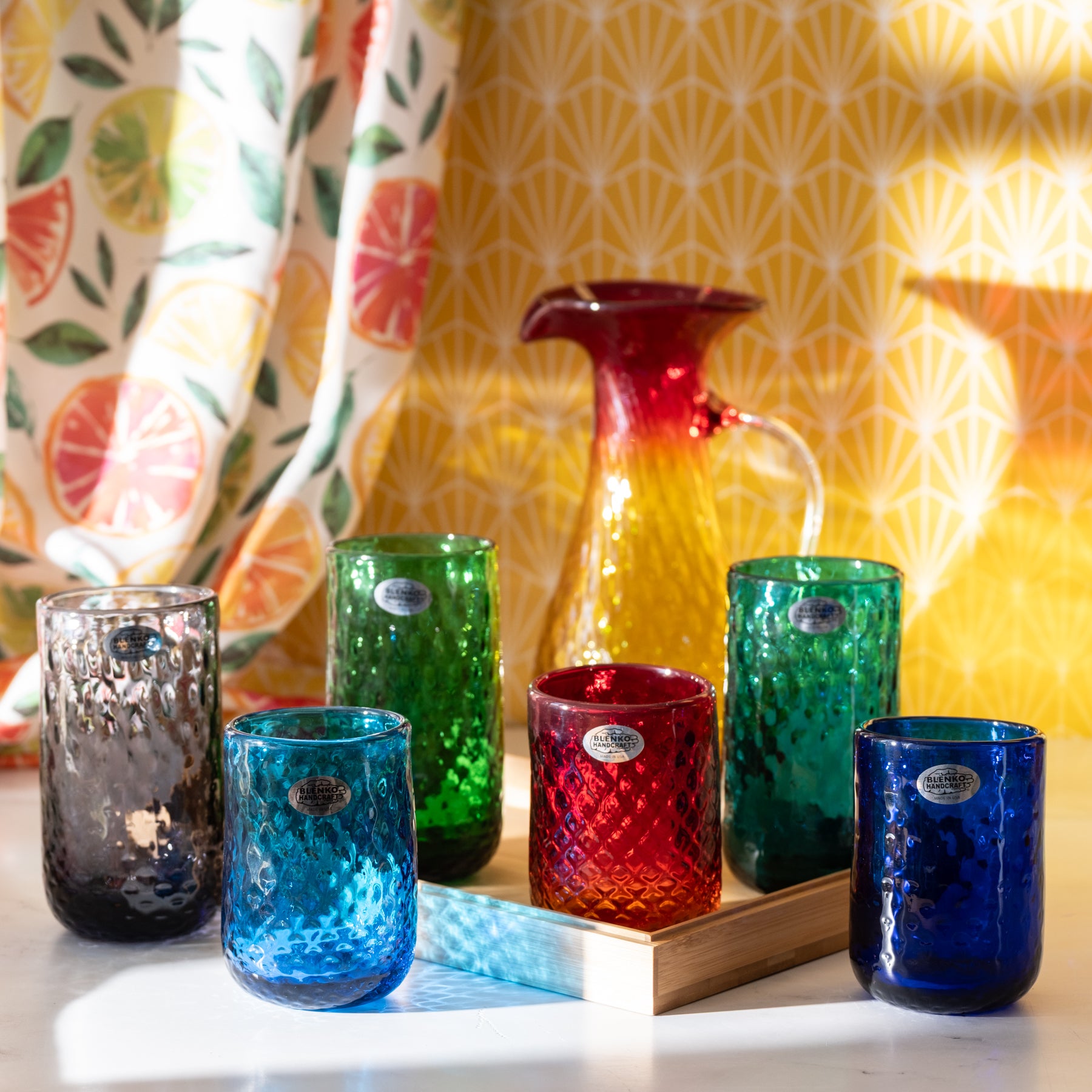 2511DP Diamond Optic Pitcher - Premium Glass Water Pitcher with Elegant Turquoise Design, Perfect for Iced Tea, Lemonade & Summer Beverages at Home or Parties