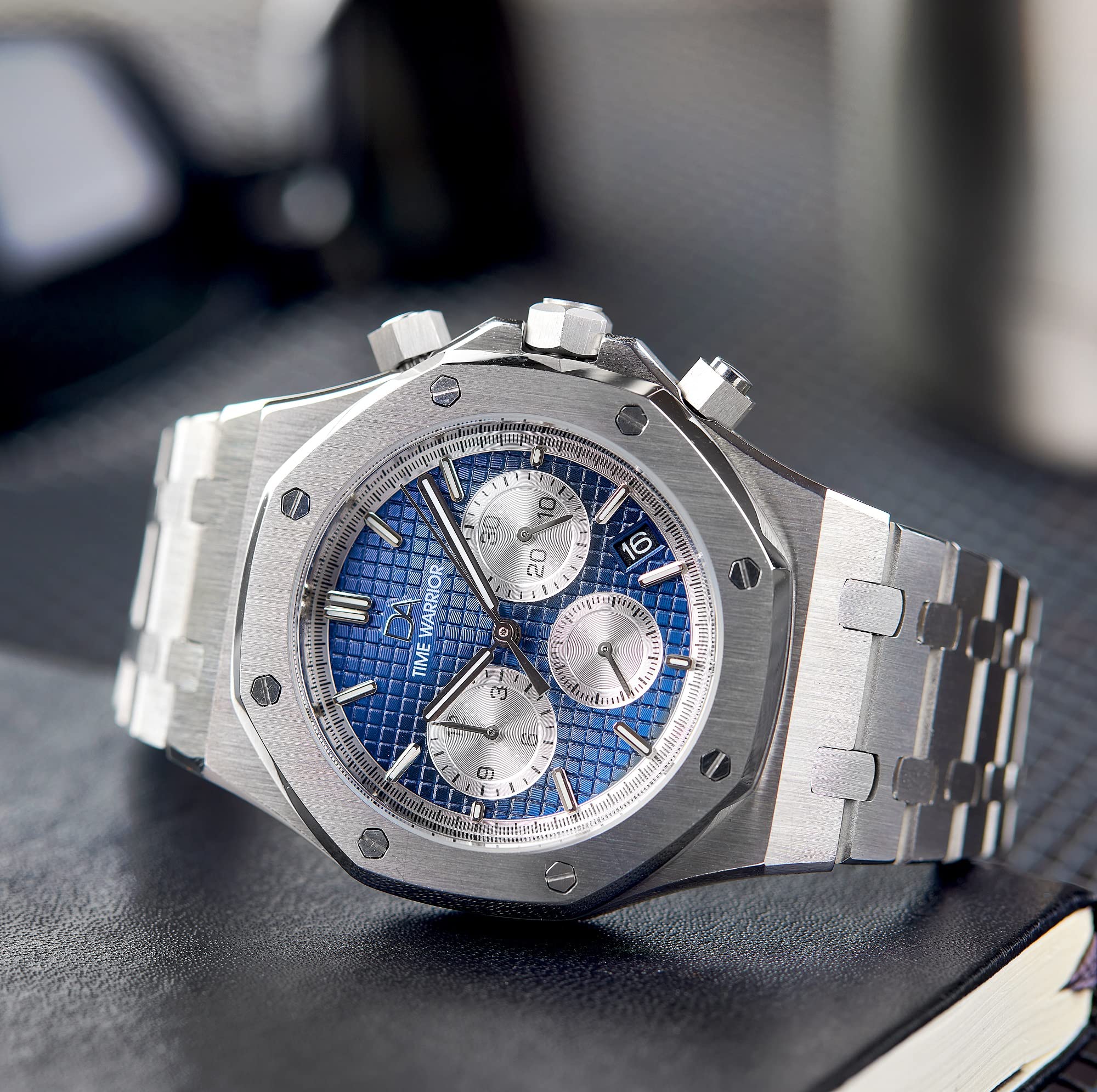 DA Royalty Men's Chronograph Watch - 316L Stainless Steel Case, Blue Dial, Luxury AP Style Design - Perfect for Business, Formal Events & Everyday Wear