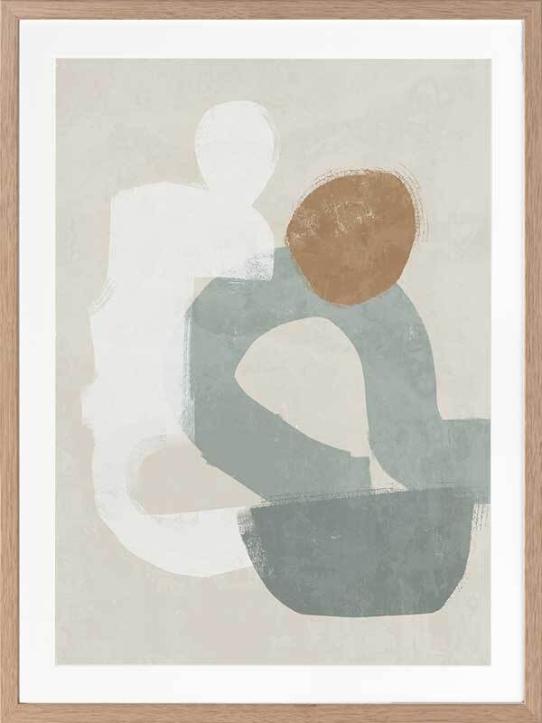 At Ease Light Teal Framed Art Print - Modern Wall Decor for Living Room, Bedroom & Office - Perfect Home & Office Decoration
