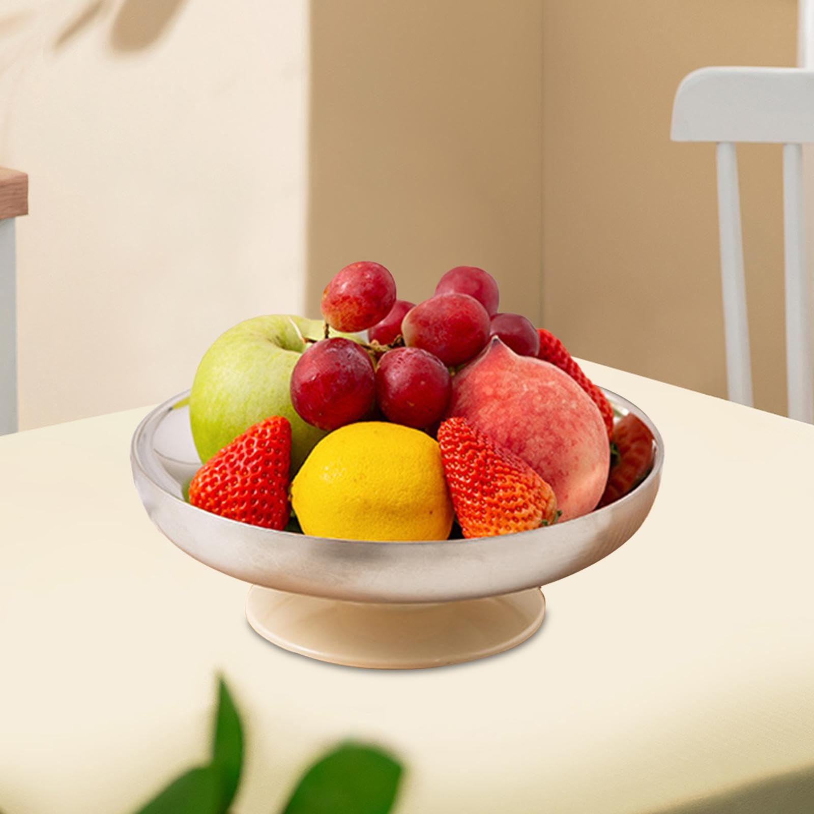 CALANDIS® White Sturdy Fruit Snack Plate - Durable Dessert Stand for Coffee Table, Living Room, Party, Wedding, Festival - Perfect for Serving Fruits, Candies, Appetizers (1-Piece Set)