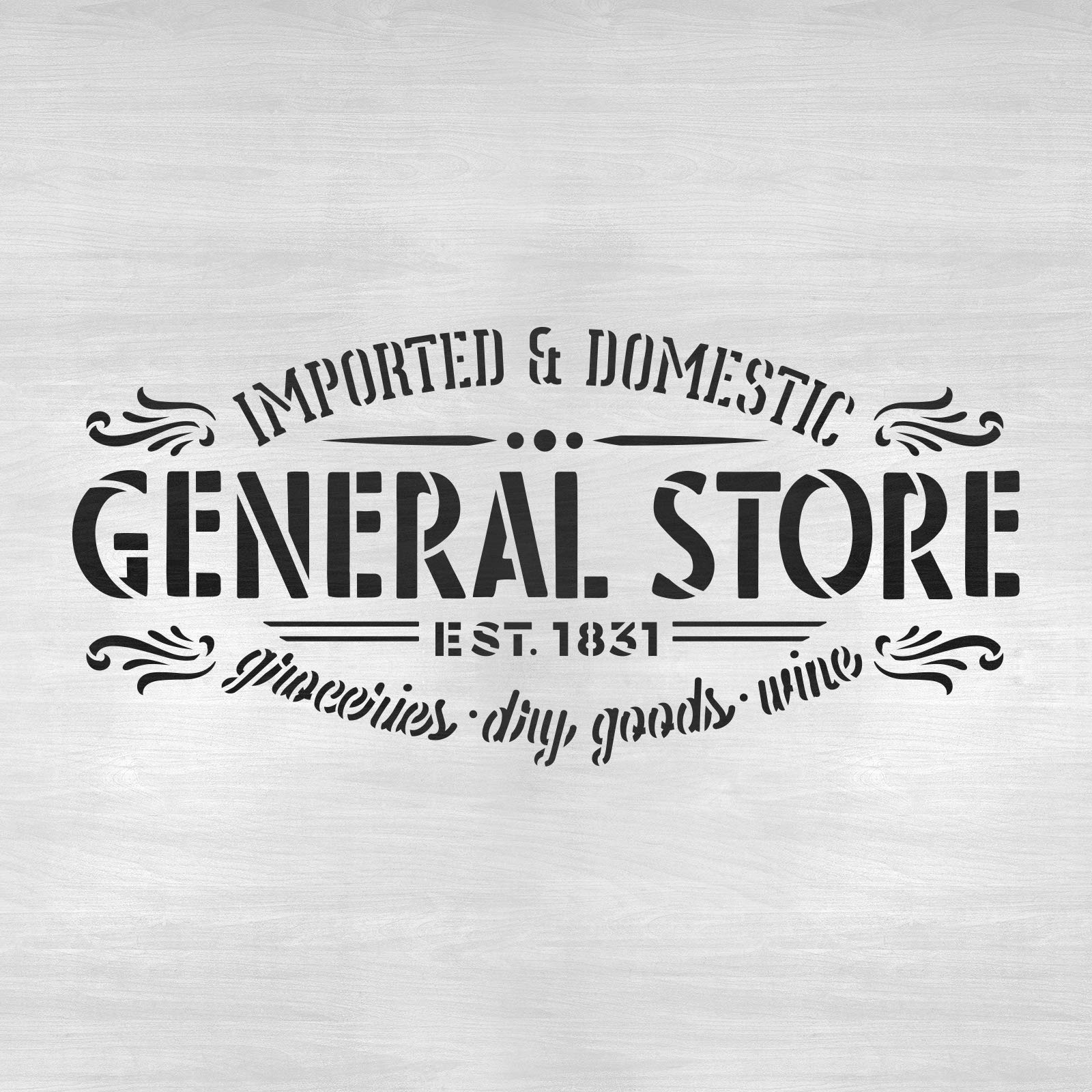 Professional Wine Sign Stencil for General Store & Groceries - Durable Goods Stencil for High-Quality Signage | Perfect for Retail Displays, Bar Decor & DIY Projects