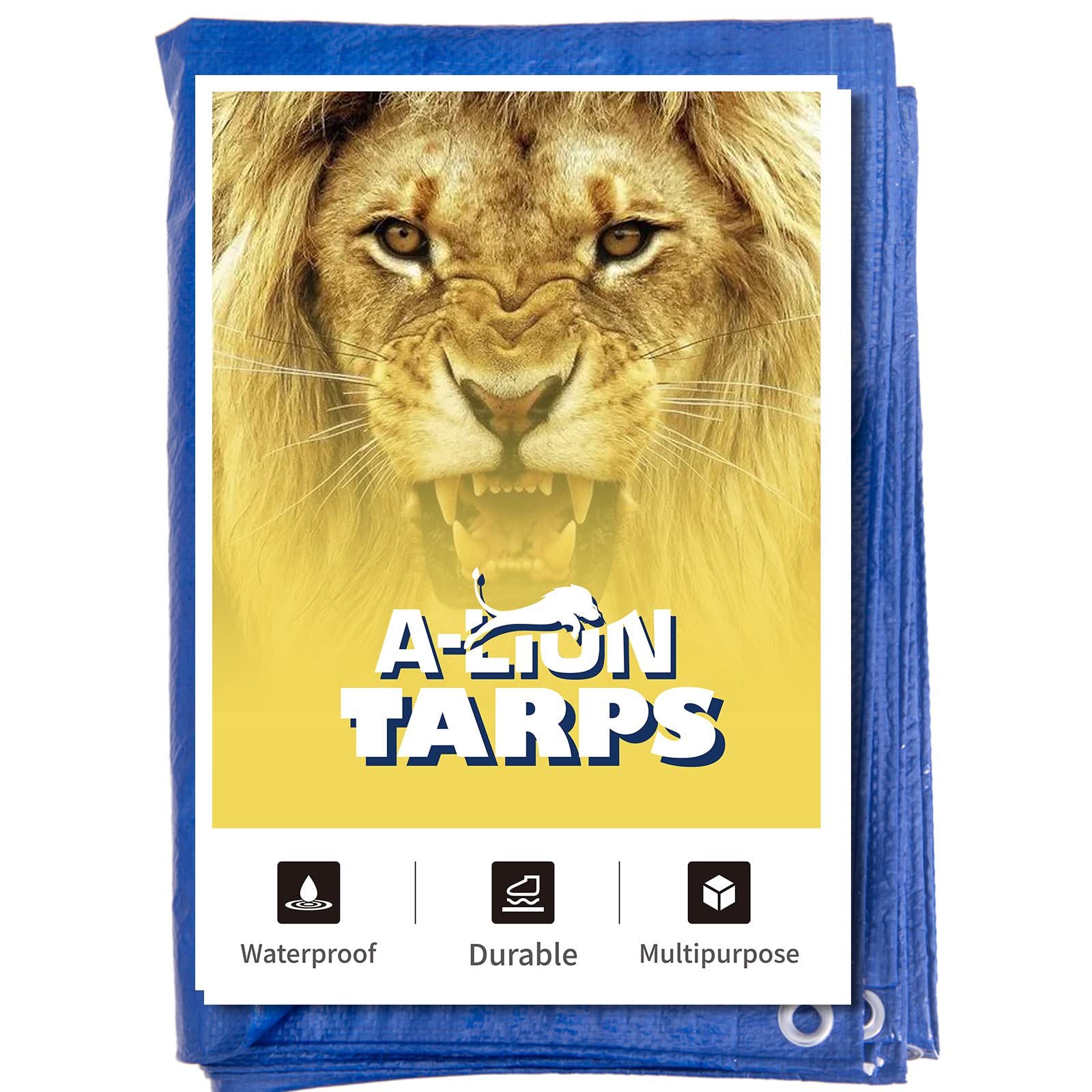 40x60 Heavy Duty 5 Mil Waterproof Tarp Cover - UV Resistant, Rip & Tear Proof Poly Tarpaulin with Reinforced Edges - Perfect for Roof Protection, Camping Gear, Patio Furniture Cover, Pool Cover, Boat Cover & Outdoor Use (Blue)