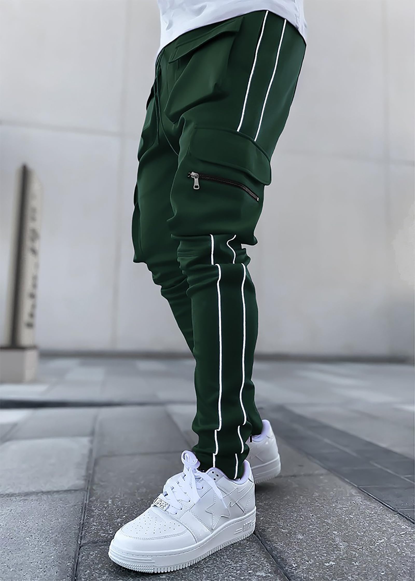MECH-ENG Men's Workout Tapered Jogger Pants - Casual Hip Hop Cargo Sweatpants for Streetwear & Punk Style | Gym, Running, Lounge & Everyday Wear