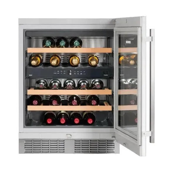 Liebherr 34 Bottle Stainless Steel Wine Cooler Refrigerator - Perfect for Home Bars, Restaurants, and Wine Cellars