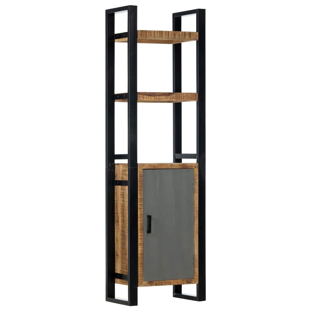 15.7x11.8x68.9 Inch Solid Mango Wood Bookshelf - Multi-Purpose Storage Shelf for Shoes, Tools & Home Decor | Indoor & Outdoor Use for Living Room, Bedroom, Home Office & Garage Organization