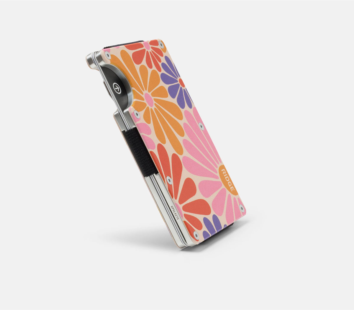 Ridge Wallet - Slim Minimalist RFID Blocking Metal Wallet for Men & Women | Flower Power Design | Perfect for Everyday Carry, Travel & Gifting