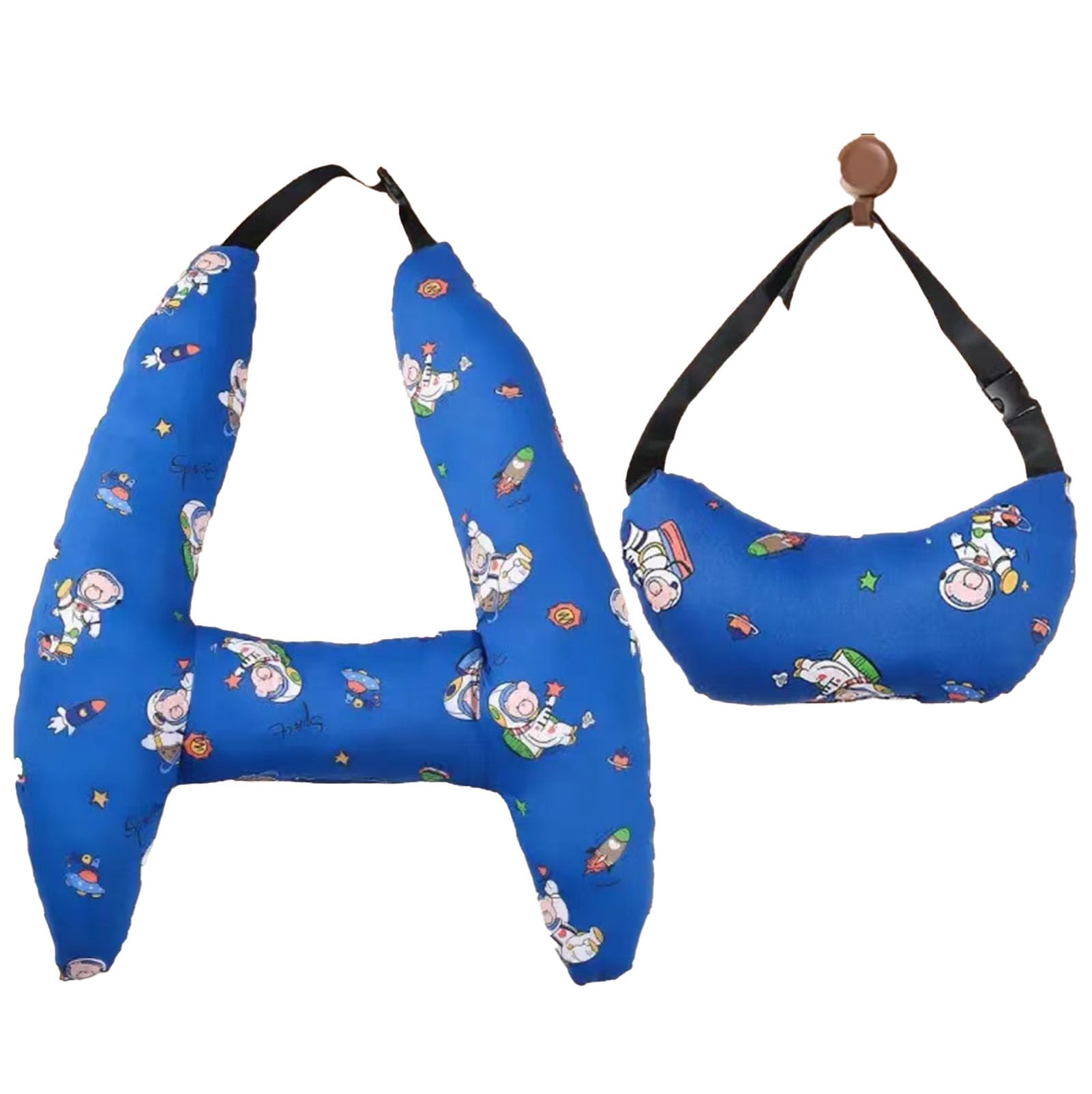 2 in 1 Kids Travel Car Pillow with Animal Design - Soft Support for Neck & Head - Perfect for Road Trips, Airplane & Car Seat - Toddler & Child Travel Accessories (Animals)