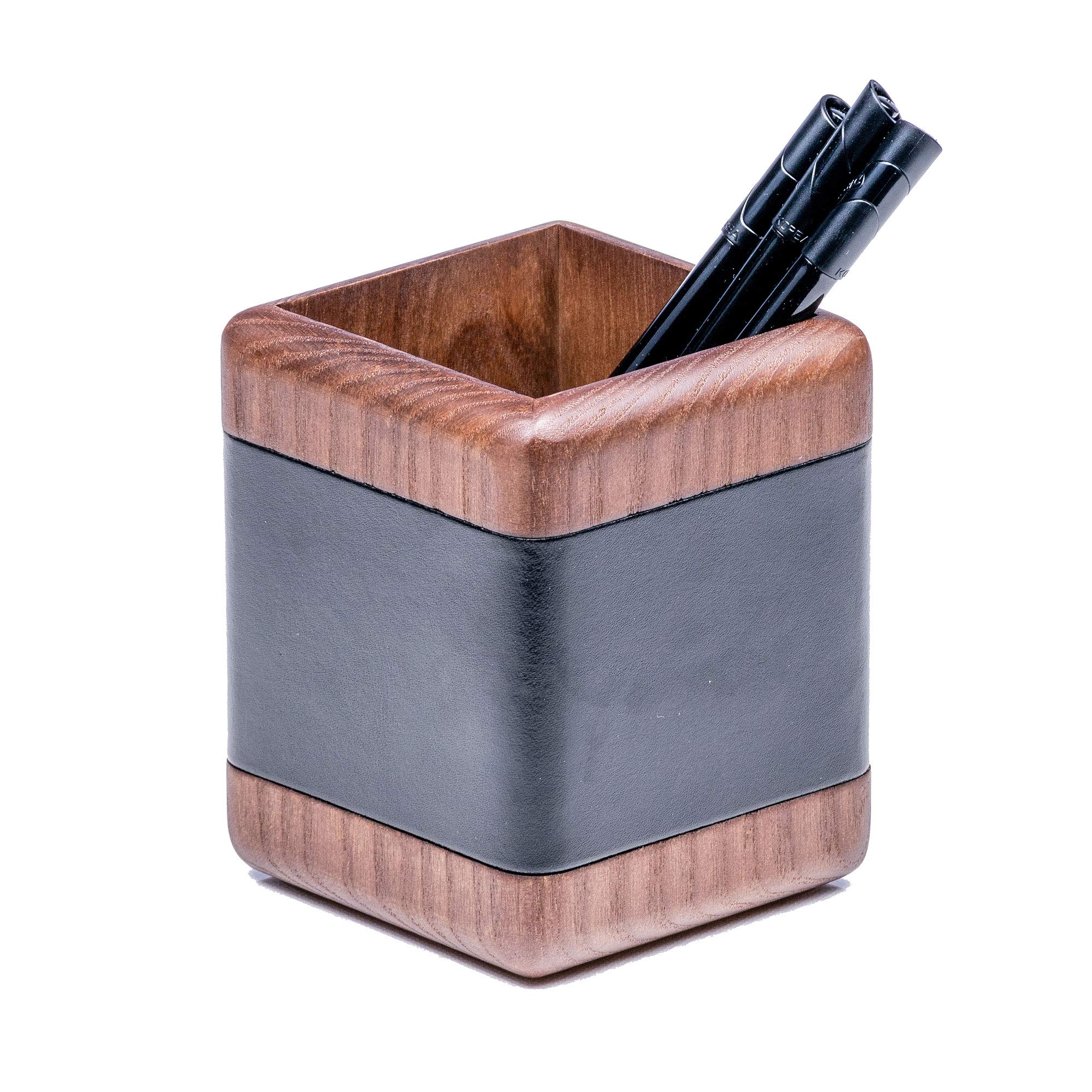 Premium Dacasso Wood & Leather Desk Set - Luxury Executive Desk Pad & Office Organizer - Walnut & Black 8-Piece Collection - Perfect for Home Office, Corporate Gifts & Professional Workspace Decor