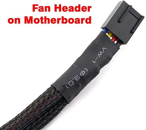 3 Way 4 Pin PWM Fan Splitter Cable - Sleeved Braided Y Splitter for PC Cooling Fans, 1 to 2/3 Port Converter, ATX Case Fan Extension Power Adapter - Perfect for Gaming PC, Workstation & Server Cooling Systems