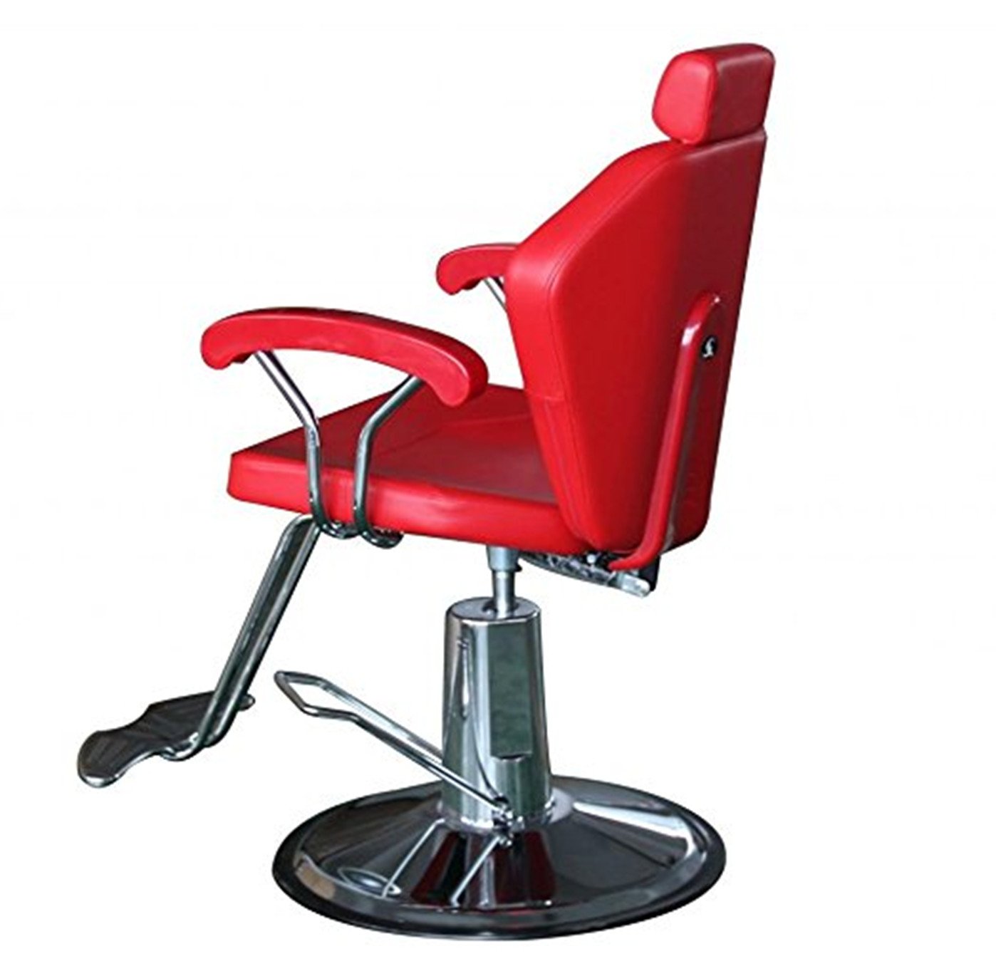 Professional Red Hydraulic Barber Chair - Salon Hair Styling Equipment for Haircuts & Shaving - Perfect for Barbershops, Salons & Home Use