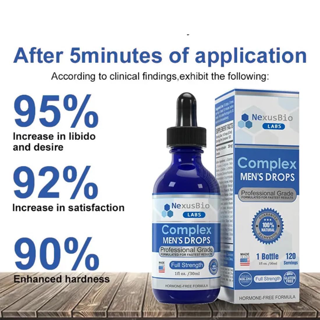 NexusBio Labs Men's Health Supplement Drops - 4 Bottles for Energy, Vitality & Wellness - Perfect for Daily Use, Fitness & Active Lifestyle