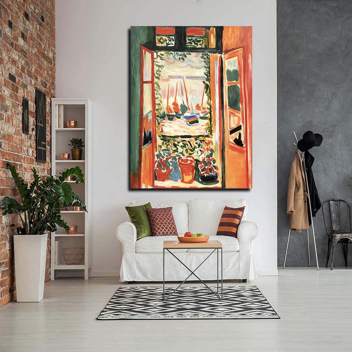 Henri Matisse The Open Window Framed Canvas Art Print - Modern Wall Decor for Living Room, Bedroom & Office - Ready to Hang Painting for Home Decor
