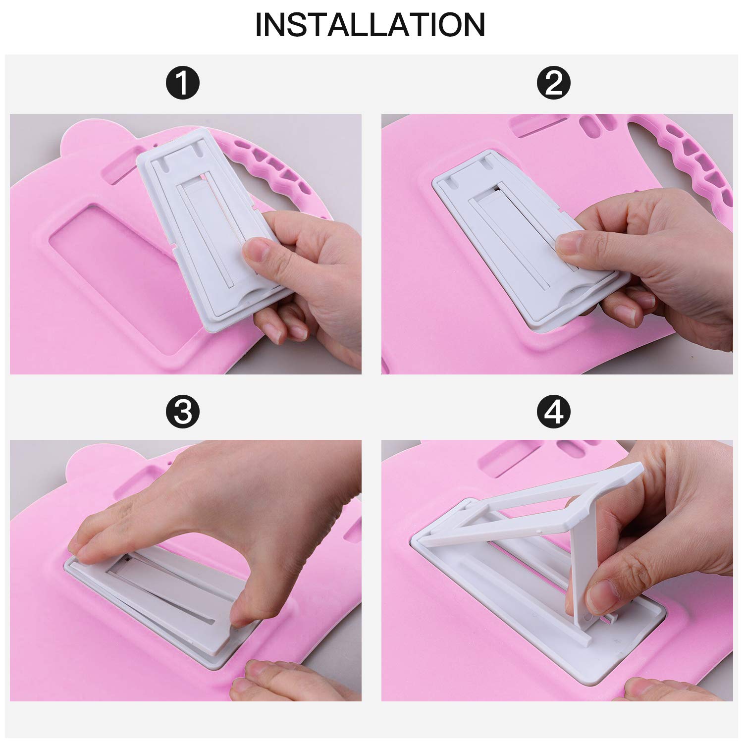 Shockproof Kids iPad Case for iPad Air 1/2 & iPad Pro 9.7 (5th/6th Gen) - Heavy Duty Protective Silicone Cover with Handle Stand for Boys & Girls - Compatible with Apple iPad Air 9.7 2017/2018 Models (Pink) - Perfect for School, Travel & Home Use