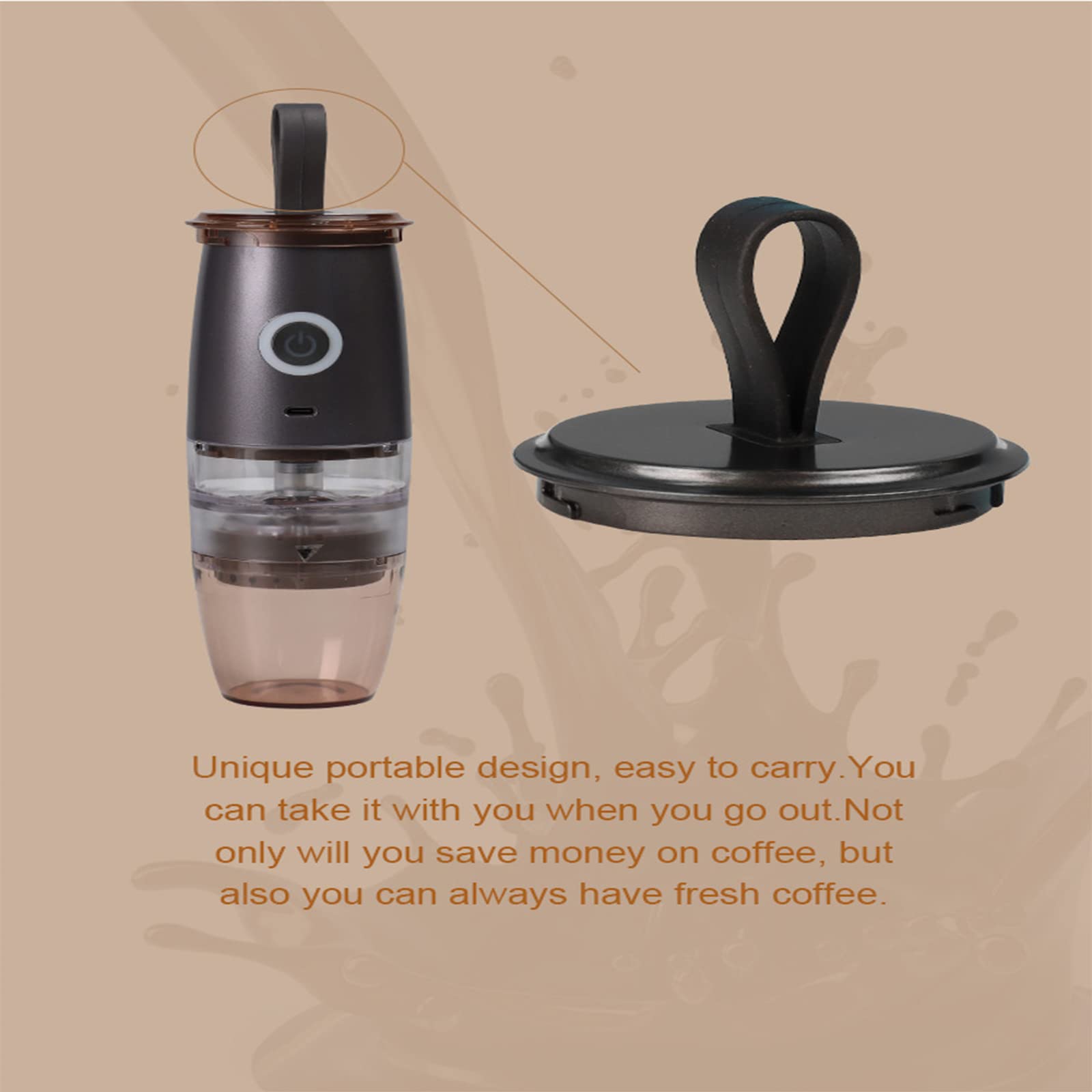Premium Portable Burr Coffee Grinder - Electric & Manual 2-in-1 Adjustable Coffee Bean Mill with 5 Precise Grind Settings & Ceramic Burrs - Perfect for Home, Office, Travel & Camping Use