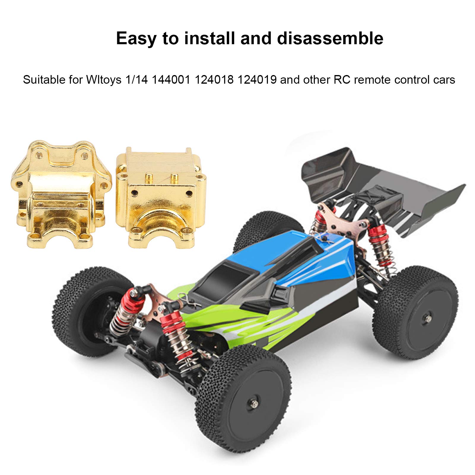 Metal RC Differential Gearbox Cover for Wltoys 1/14 144001 124018 124019 RC Cars - Durable Upgrade Part for Off-Road Racing & Drifting Performance