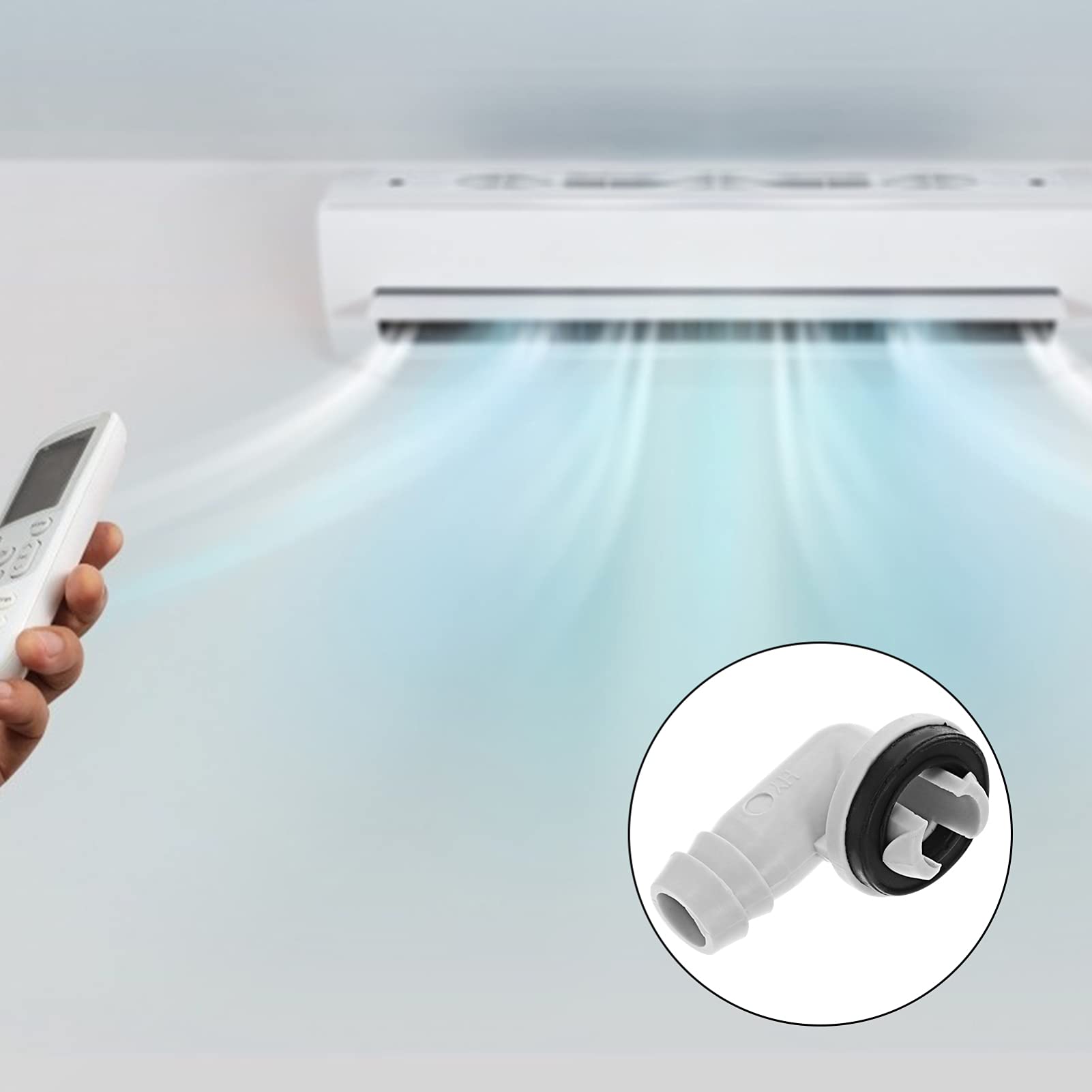 5PCS Air Conditioner Drain Hose Connector Elbow Fitting - 15mm AC Condensate Water Drain Adapter for Mini Split & Window AC Units - Perfect for Home, Office & RV Cooling Systems