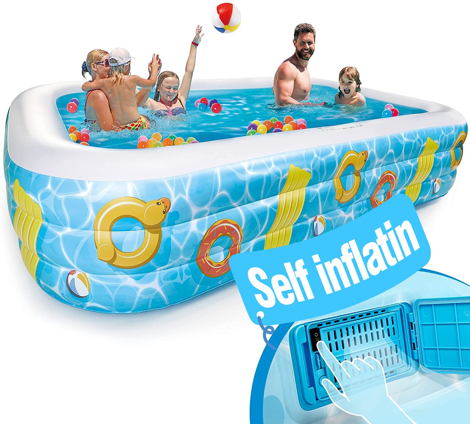 **Inflatable Swimming Pool for Kids & Adults - 118
