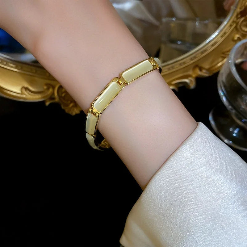 Cat Eye Stone CZ Charm Stacking Bracelet for Women | Elegant Layered Bracelet for Daily Wear & Special Occasions | HB931