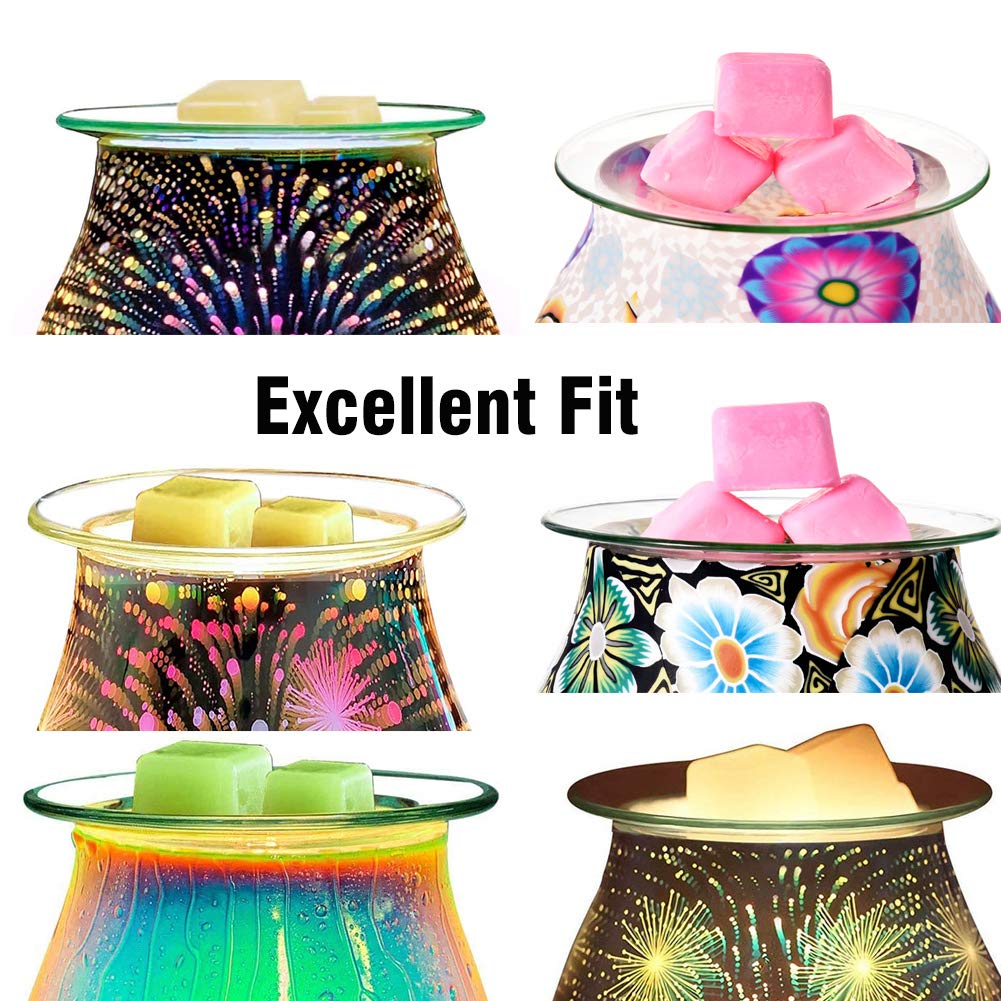 Premium Round Glass Wax Warmer Dish - 2Pcs Replacement Wax Melter Tray for Electric Aroma Therapy Lamps & Tart Warmers - Ideal for Home Spa, Relaxation, and Scented Wax Melting