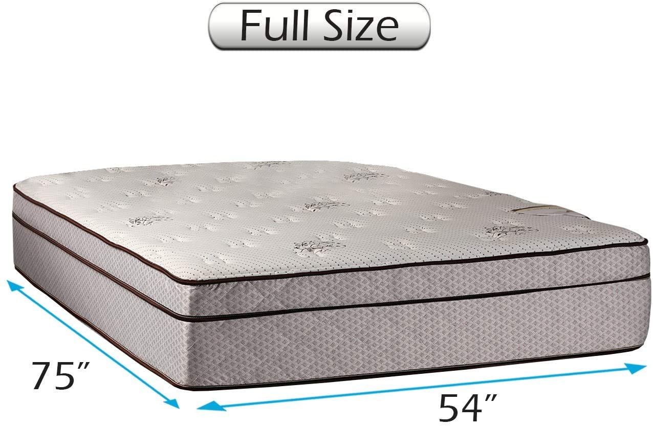 Dream Solutions USA Fifth Ave Plush Extra Soft Mattress with Orthopedic Spine Support - Fully Assembled with Mattress Protector, Plush Knit Cover (Full Size 54