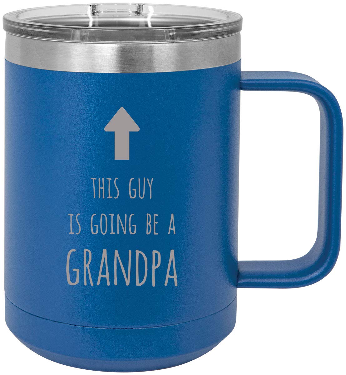 Stainless Steel Vacuum Insulated 15 Oz Travel Coffee Mug with Slider Lid - Blue | Keeps Hot/Cold for Hours | Perfect for Commuting, Camping & Office Use