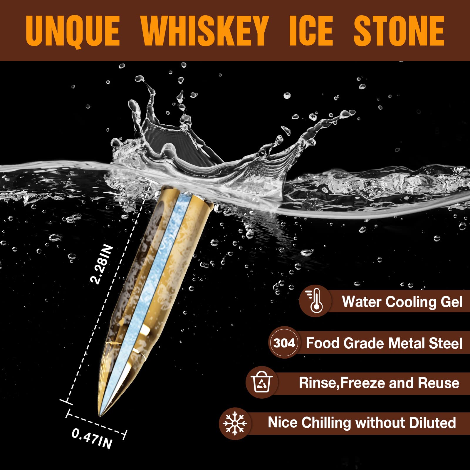 Whisky Stones Gift Set for Men - Non-Diluting Whiskey Chilling Rocks - Perfect for Dad, Husband, Birthday & Anniversary Gifts