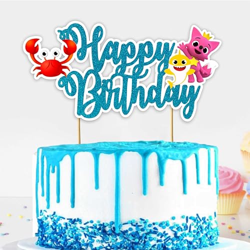 Bby Shark Happy Birthday Cake Topper
