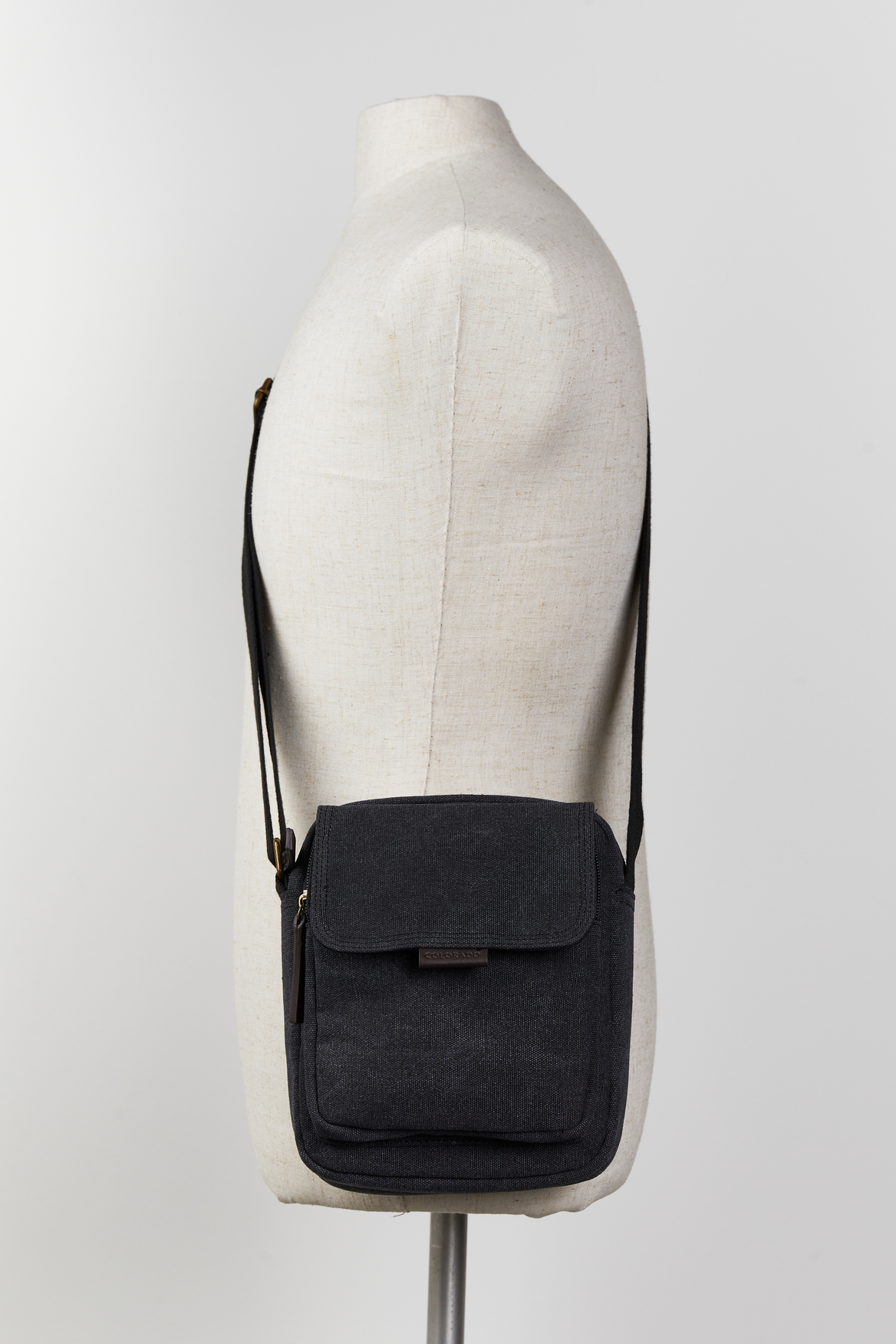 Stylish Mini Crossbody Bag - Genuine Leather Trim & Durable Canvas - Perfect for Everyday Use, Travel & Date Nights