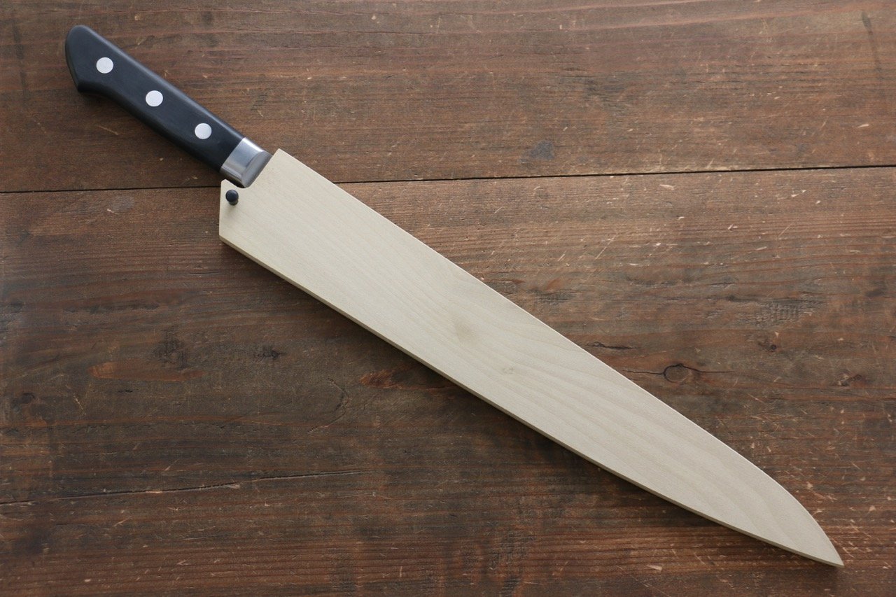 Premium Magnolia Saya Sheath for 300mm Sujihiki Knife - Handcrafted Plywood Pin - Perfect for Japanese Kitchen, Sushi Preparation & Professional Chefs