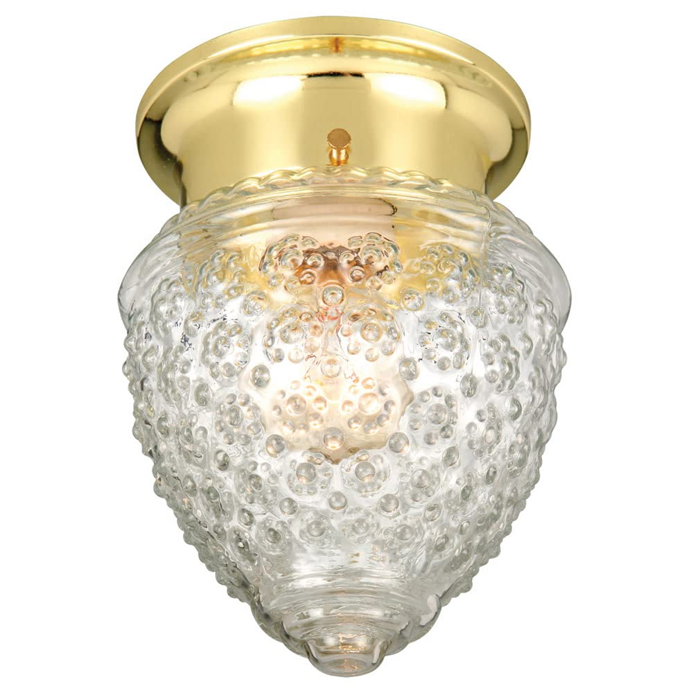 Design House 507210 Polished Brass 1-Light Ceiling Light Fixture - Perfect for Bedroom, Living Room & Hallway Lighting