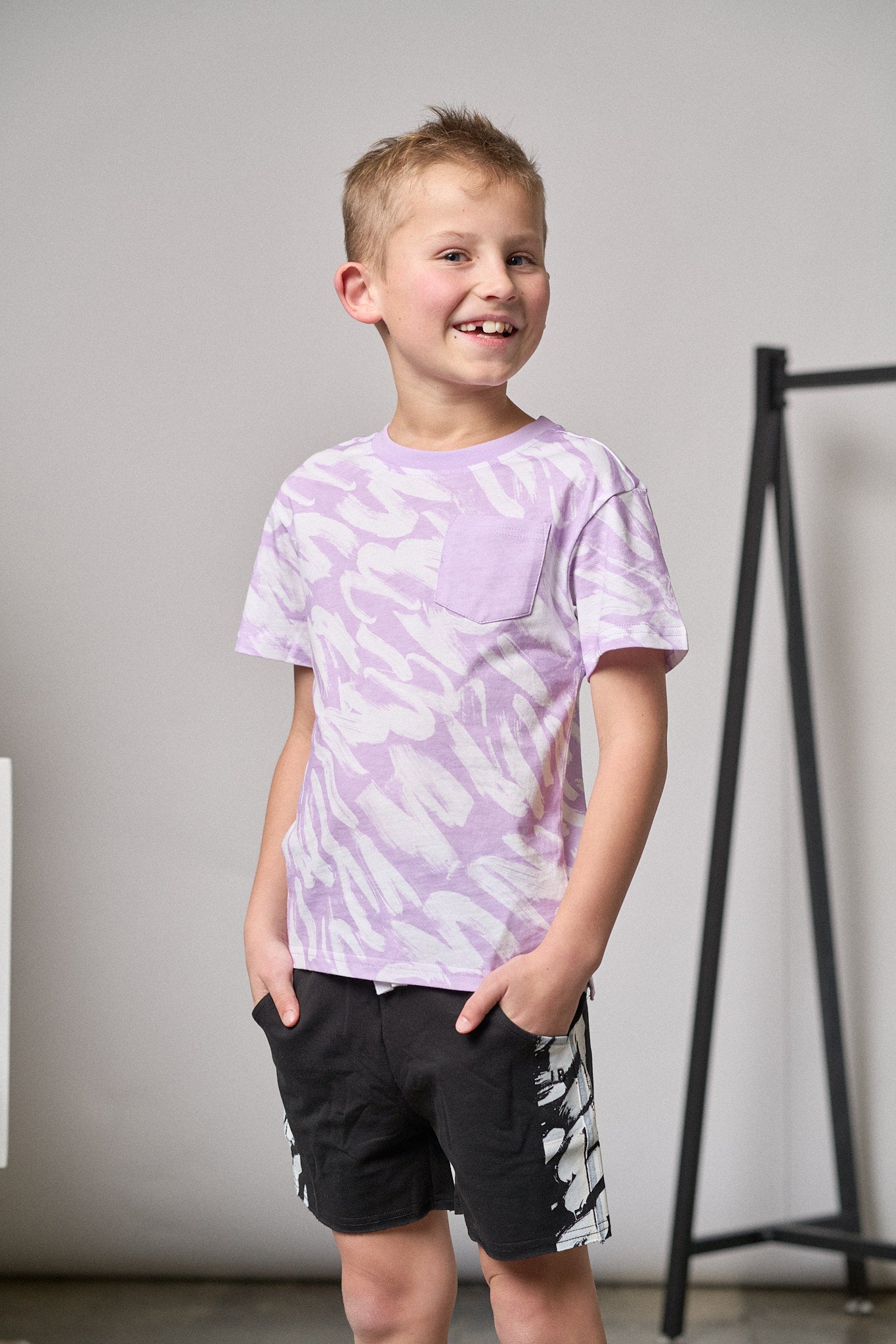 Brush Stroke Tee - Soft Lavender Cotton T-Shirt for Women | Casual & Artistic Graphic Tee for Everyday Wear, Outings & Gift Giving